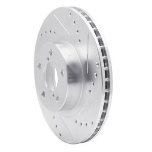 Saab 9-2X Brake Rotor (1) - Front Right - R1 Concepts - Drilled & Slotted - Silver - `90-`16